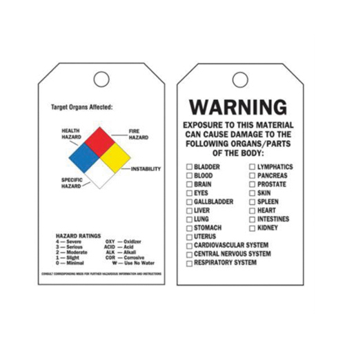 Self-Laminating Right-To-Know Tags, Polyester, 3" W x 5-3/4" H, English Absolute Business Supply
