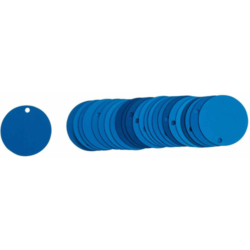 &eacute;tiquettes rondes vierges pour vannes, Aluminium, 2" dia. Absolute Business Supply