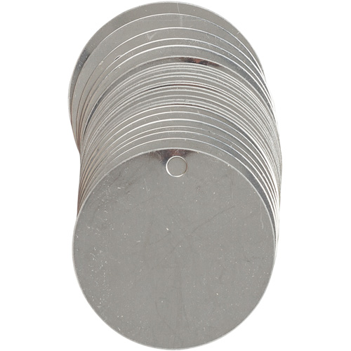 &eacute;tiquettes vierges inscriptibles pour vannes, Acier inoxydable, 2" dia. Absolute Business Supply