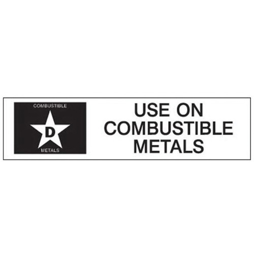 "D: Use on Combustible Metals" Fire Extinguisher Label Absolute Business Supply