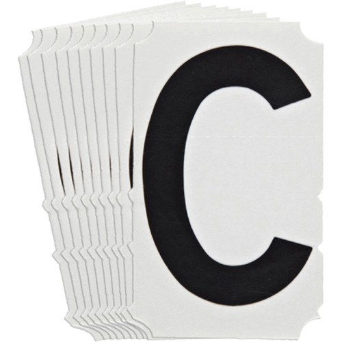 &eacute;tiquettes de lettres et chiffres gothiques individuels Quick-Align, C, 4" h, Noir Absolute Business Supply