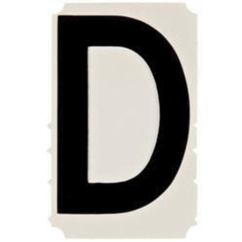 Quick-Align&reg; Individual Gothic Number and Letter Labels, D, 4" H, Black Absolute Business Supply