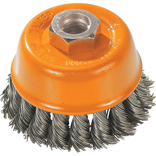 Brosse &agrave; fils nou&eacute;s torsad&eacute;s, 3" dia. x 5/8"-11 arbre Absolute Business Supply