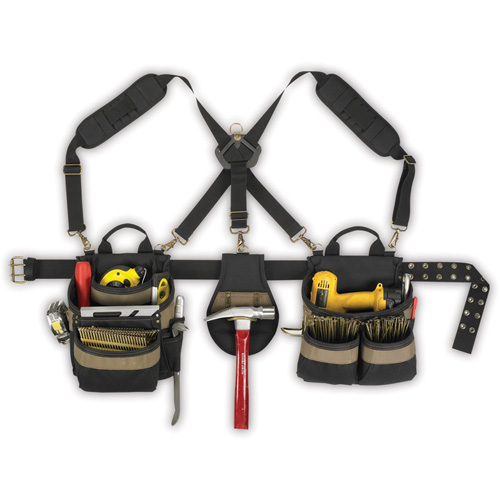 20-Pocket, 5-Piece Comfortlift Combo Systems, Polyester, Black Absolute Business Supply