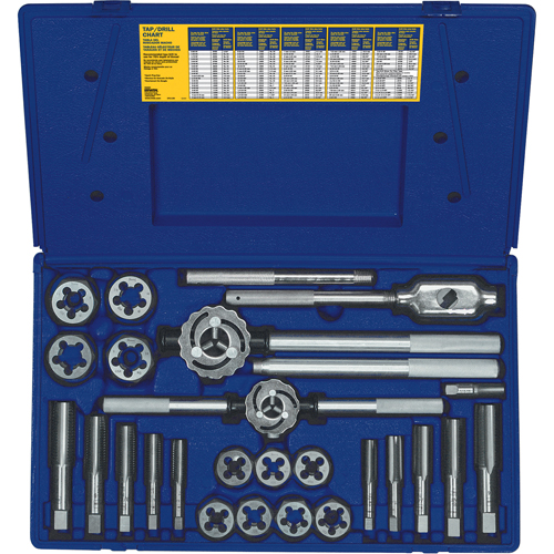 Hanson&reg; Fractional Tap & Hex Die Set, 25 Pieces Absolute Business Supply