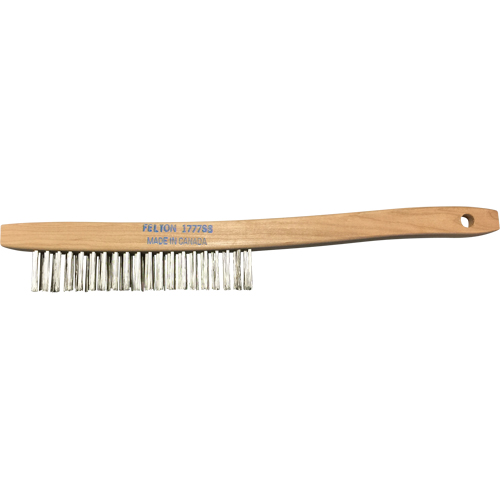 Curved-Handle Scratch Brushes, Stainless Steel, 3 x 19 Wire Rows, 14" Long Absolute Business Supply
