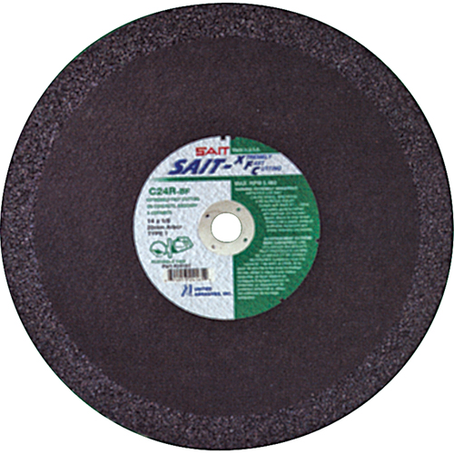 C24R Concrete High Speed Cut-Off Wheel, 12" x 1/8", 1" Arbor, Type 1, Aluminum Oxide, 6300 RPM Absolute Business Supply