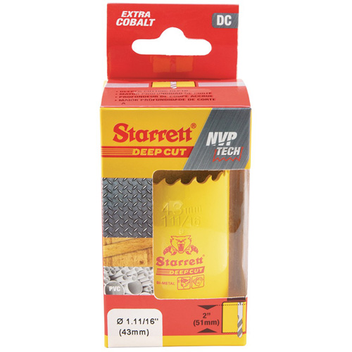 Scie &agrave; cloche bim&eacute;tal 1-11/1, 1-11/16", Profondeur de la coupe 2", Bim&eacute;tal Absolute Business Supply