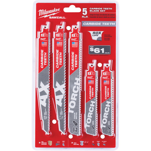 Jeu de lames en carbure Sawzall pour dents de scie Absolute Business Supply
