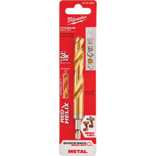 Foret Shockwave, 1/2", Titane, Cannelure 3-21/64, Pointe de 135° Absolute Business Supply