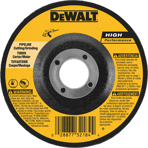 Meule haute performance pour pipeline, 5" x 1/8", Arbre 7/8", Oxyde d'aluminium, Type 27 Absolute Business Supply