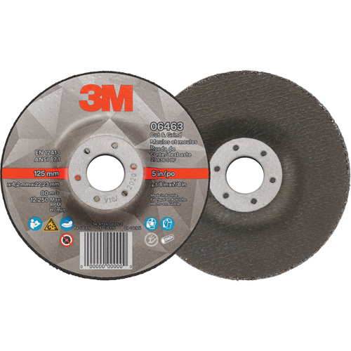 Meule &agrave; tronçonner, 5" x 1/8", Arbre de 7/8", Type 27, C&eacute;ramique Absolute Business Supply