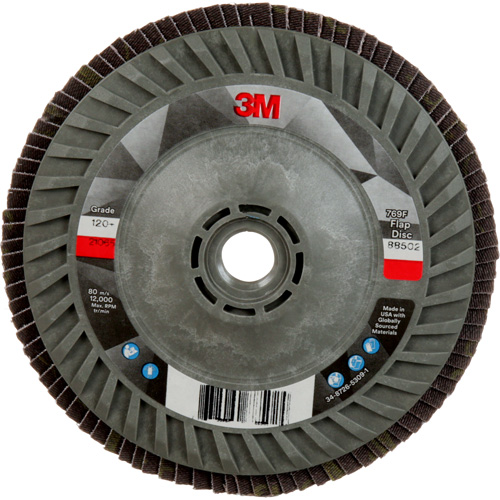 Disque &agrave; lamelles &agrave; changement rapide 769F, 5" x 5/8"-11, Type 27, Grain 120+, C&eacute;ramique Absolute Business Supply