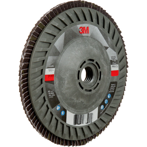 Disque &agrave; lamelles &agrave; changement rapide 769F, 5" x 5/8"-11, Type 27, Grain 120+, C&eacute;ramique Absolute Business Supply