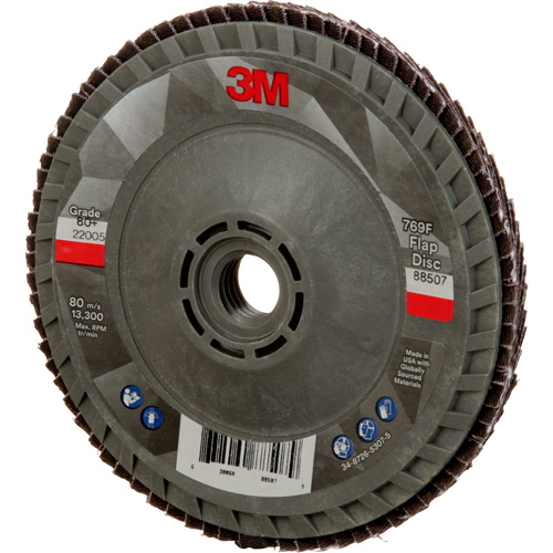 Disque &agrave; lamelles &agrave; changement rapide 769F, 4-1/2" x 5/8"-11, Type 29, Grain 80+, C&eacute;ramique Absolute Business Supply