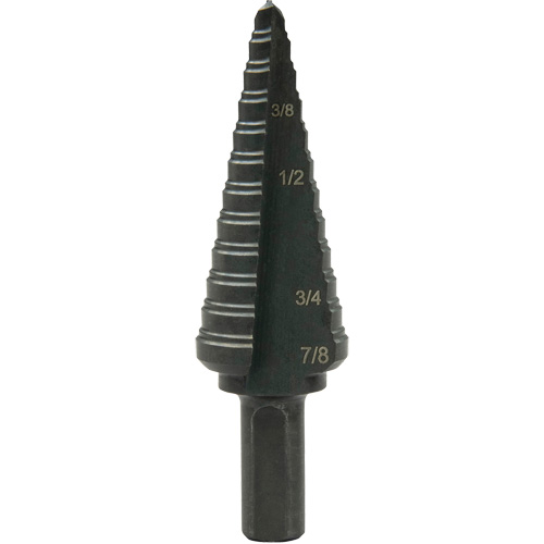Multi-Hole Step Bit, 3/16"/4.8 mm - 7/8"/#4/22.2 mm  Absolute Business Supply