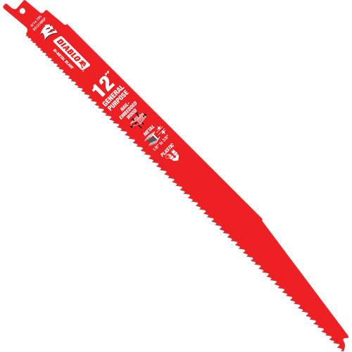 Lame de scie alternative tout usage, Bim&eacute;tal, 8-14 Dents par pouce, 12" lo x 1" la Absolute Business Supply