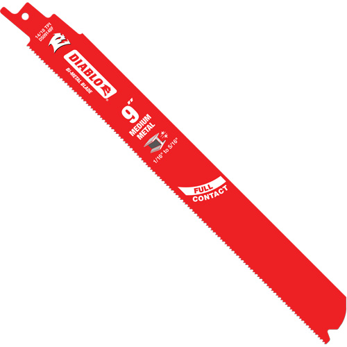 Lame de scie alternative de s&eacute;rie moyenne pour le m&eacute;tal, Bim&eacute;tal, 14-18 Dents par pouce, 9" lo x 1" la Absolute Business Supply