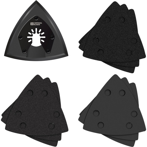 Patin de ponçage triangulaire pour outil oscillant et assortiment de papiers abrasifs One Fit Absolute Business Supply