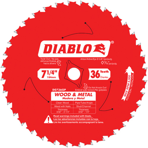 Steel Demon Cermet II Saw Blade, 7-1/4", 36 Teeth, Metal Use Absolute Business Supply