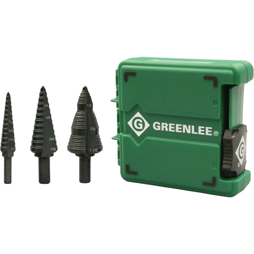 Step Bit Set, 1/8"/3/16" - 1/2"/7/8"/1-1/8"  Absolute Business Supply