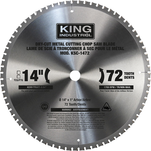 Lame de scie &agrave; tronçonner, 14", 72 dents, Pour M&eacute;tal Absolute Business Supply