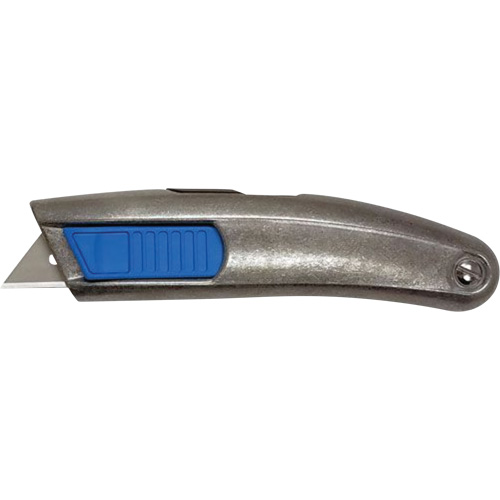 SECUPRO MEGASAFE Unpainted Retractable Knife, 20 mm, Stainless Steel, Heavy-Duty, Aluminum Handle Absolute Business Supply
