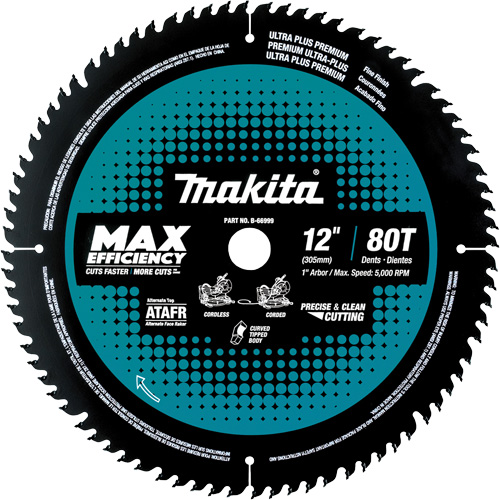 Carbide-Tipped Max Efficiency Miter Saw Blade, 12", 100 Teeth, Wood Use Absolute Business Supply