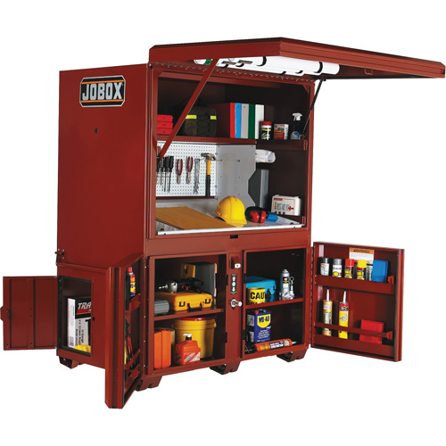 Field Office Jobsite Box, 63" W x 42" D x 80" H, Steel, Red Absolute Business Supply