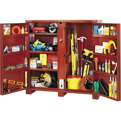 Armoire &agrave; tablettes Jobsite, Acier, 47,5 pi³, Rouge Absolute Business Supply