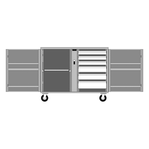 Rolling Work Bench, 49-7/8" W x 40-5/8" H x 26-7/8" D, 24.6 Cubic Feet Capacity Absolute Business Supply