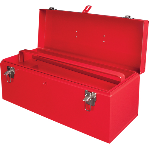 ATB100 Portable Tool Box with Metal Tool Tray, 8-3/4" D x 21" W x 9" H, Red Absolute Business Supply