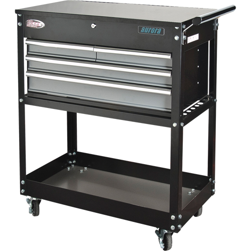Utility Cart, 4 Drawers, 18" L x 33" W x 39" H, Black Absolute Business Supply