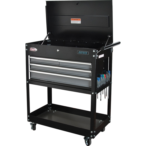 Utility Cart, 4 Drawers, 18" L x 33" W x 39" H, Black Absolute Business Supply