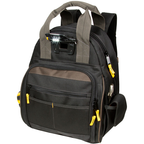 Techgear 53-Pocket Tool Backpack, 16" L x 13-1/4" W, Black, Polyester Absolute Business Supply