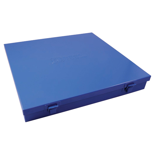 Boîte en m&eacute;tal mince, 12" P x 11-1/2" la x 1-3/4" h, Bleu Absolute Business Supply