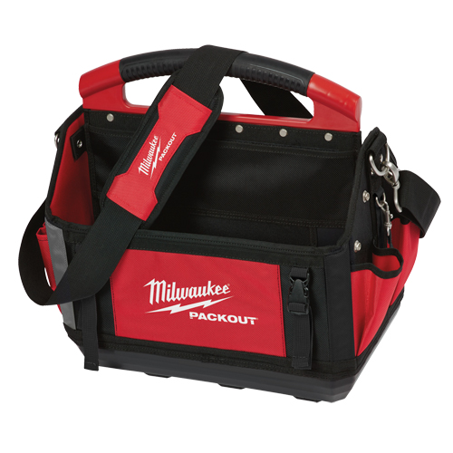 Packout Tote, Ballistic Nylon, 31 Pockets, Black/Red Absolute Business Supply
