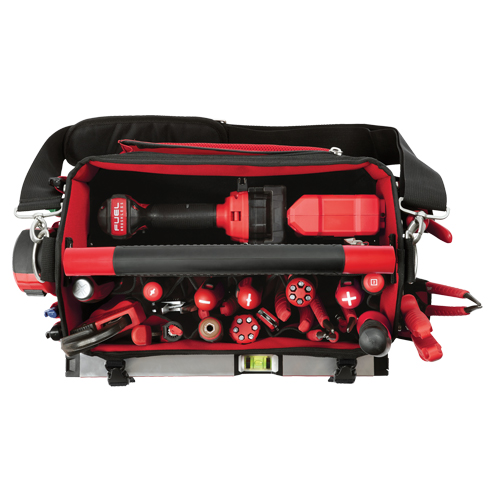 Packout Tote, Ballistic Nylon, 31 Pockets, Black/Red Absolute Business Supply