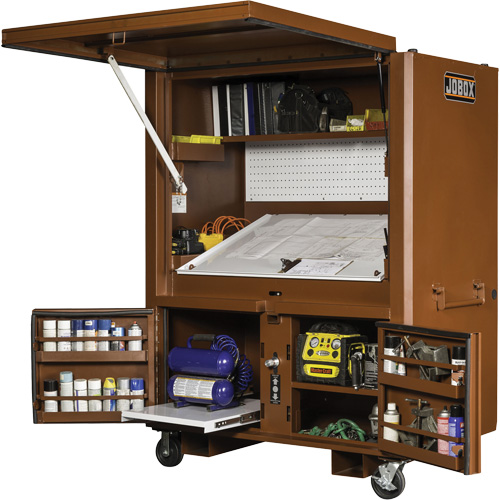 Field Office Jobsite Box, 33" W x 63" D x 80" H, Steel, Red Absolute Business Supply