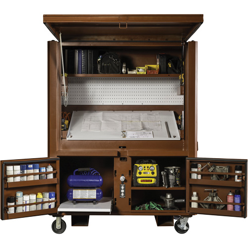 Field Office Jobsite Box, 33" W x 63" D x 80" H, Steel, Red Absolute Business Supply