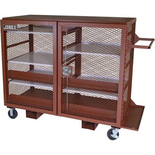 Armoire mobile en treillis, Acier, 49 pi³, Rouge Absolute Business Supply