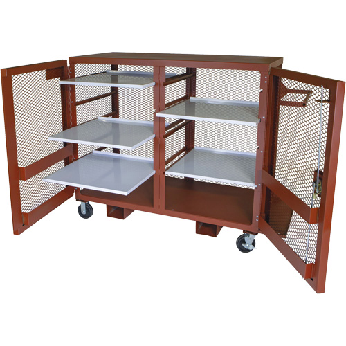 Armoire mobile en treillis, Acier, 49 pi³, Rouge Absolute Business Supply