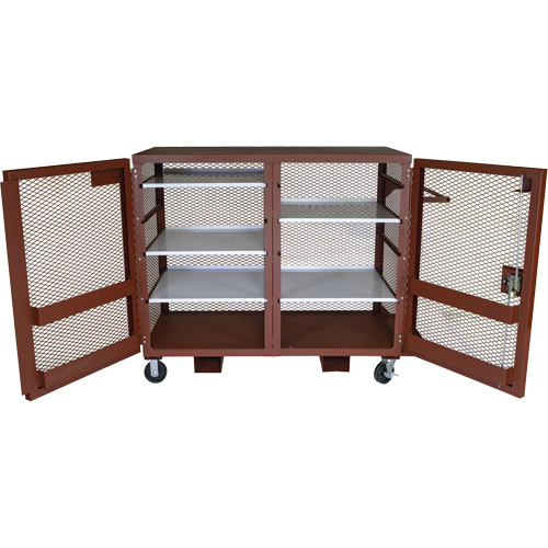 Armoire mobile en treillis, Acier, 49 pi³, Rouge Absolute Business Supply