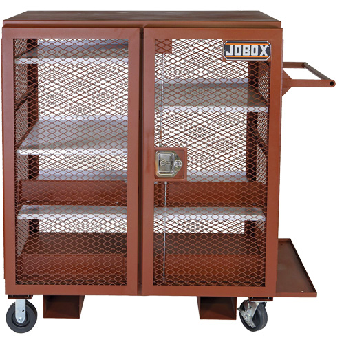 Armoire mobile en treillis, Acier, 37 pi³, Rouge Absolute Business Supply