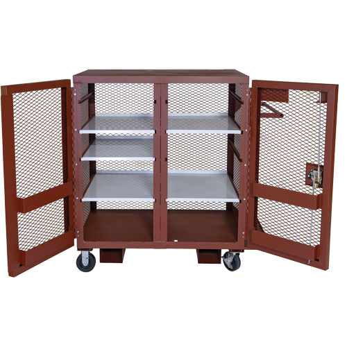 Armoire mobile en treillis, Acier, 37 pi³, Rouge Absolute Business Supply