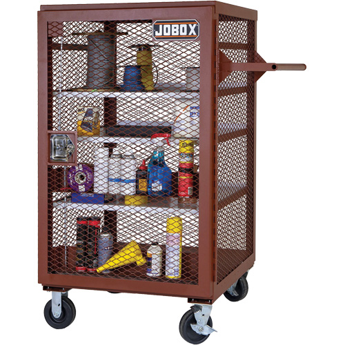 Armoire mobile en treillis, Acier, 22 pi³, Rouge Absolute Business Supply