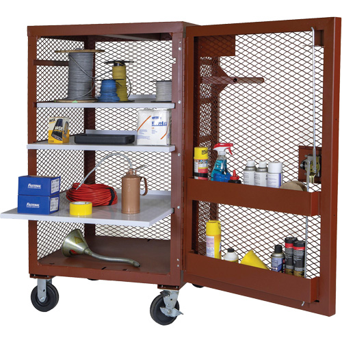 Armoire mobile en treillis, Acier, 22 pi³, Rouge Absolute Business Supply