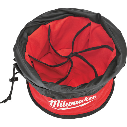 Sac range-tout style parachute, 11-4/5" lo x 11-4/5" la x 11" h, Nylon, Noir/Rouge Absolute Business Supply