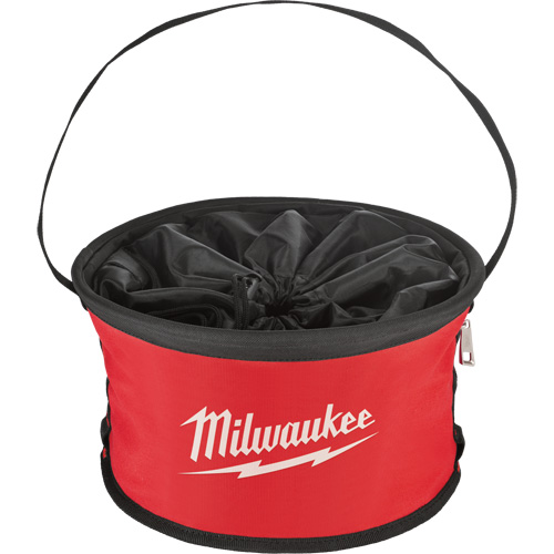 Sac range-tout style parachute, 11-4/5" lo x 11-4/5" la x 11" h, Nylon, Noir/Rouge Absolute Business Supply