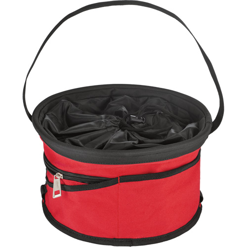 Sac range-tout style parachute, 11-4/5" lo x 11-4/5" la x 11" h, Nylon, Noir/Rouge Absolute Business Supply